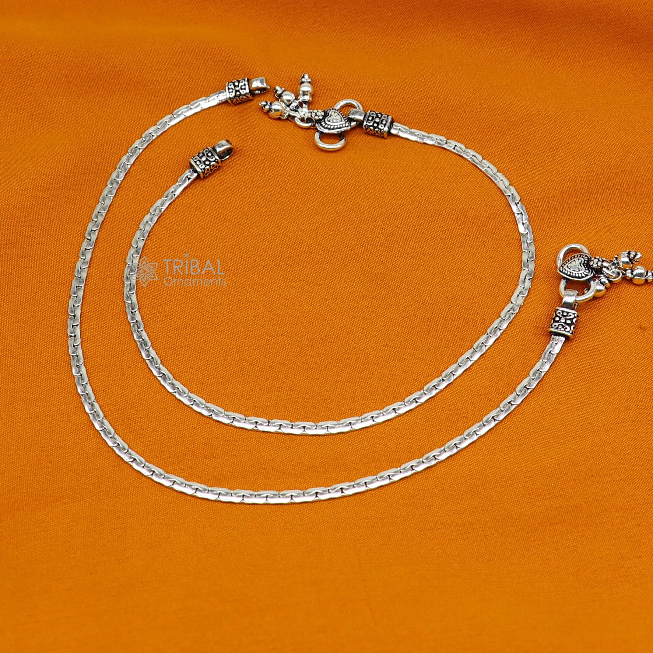 Handmade fabulous unique chain 925 sterling silver ankle bracelet, silver anklets, foot bracelet amazing belly dance jewelry gift her ank603