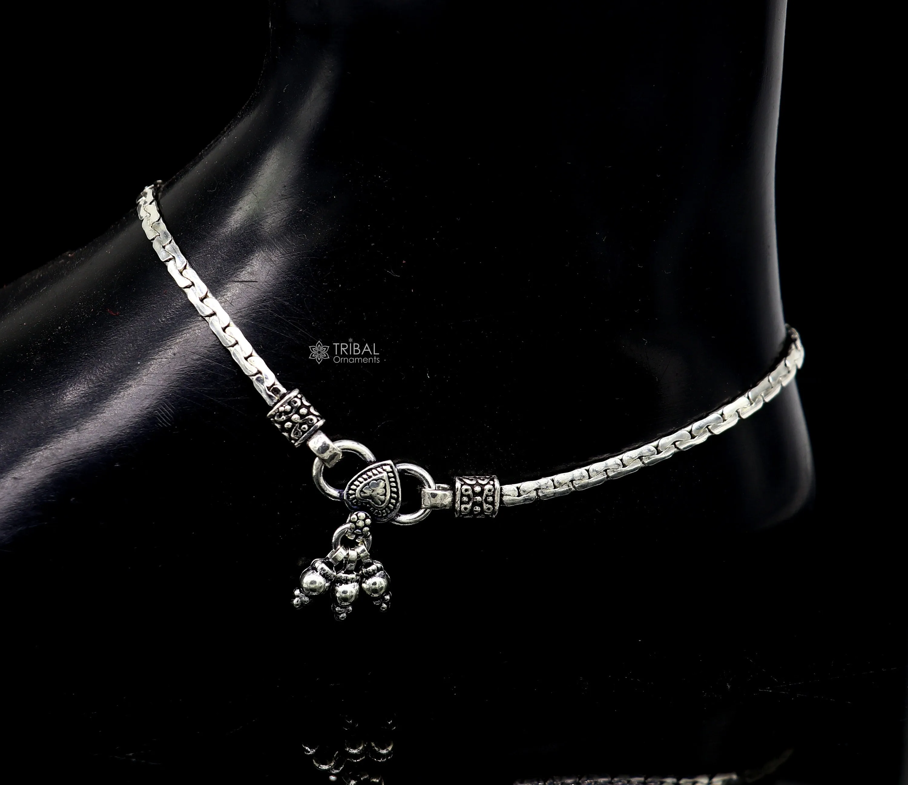 Handmade fabulous unique chain 925 sterling silver ankle bracelet, silver anklets, foot bracelet amazing belly dance jewelry gift her ank603