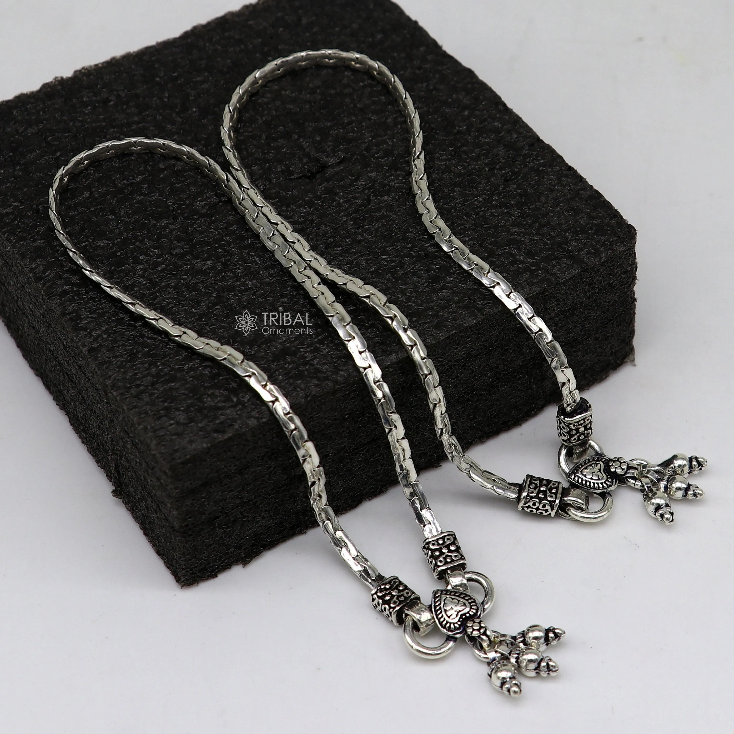 Handmade fabulous unique chain 925 sterling silver ankle bracelet, silver anklets, foot bracelet amazing belly dance jewelry gift her ank603
