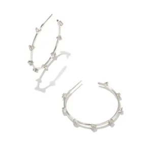 HAVEN WHITE CRYSTAL HOOP EARRINGS