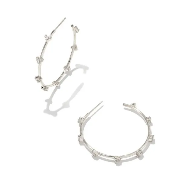 HAVEN WHITE CRYSTAL HOOP EARRINGS