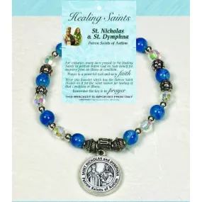 Healing Saint Italian Charm Bracelet - St Nicolas & St Dymphna - Pack of 4