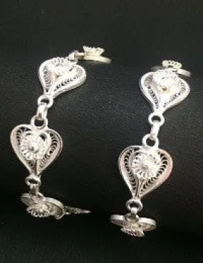 Heart Silver Anklets