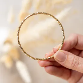 Heavy Chopped 9ct Gold Bangle