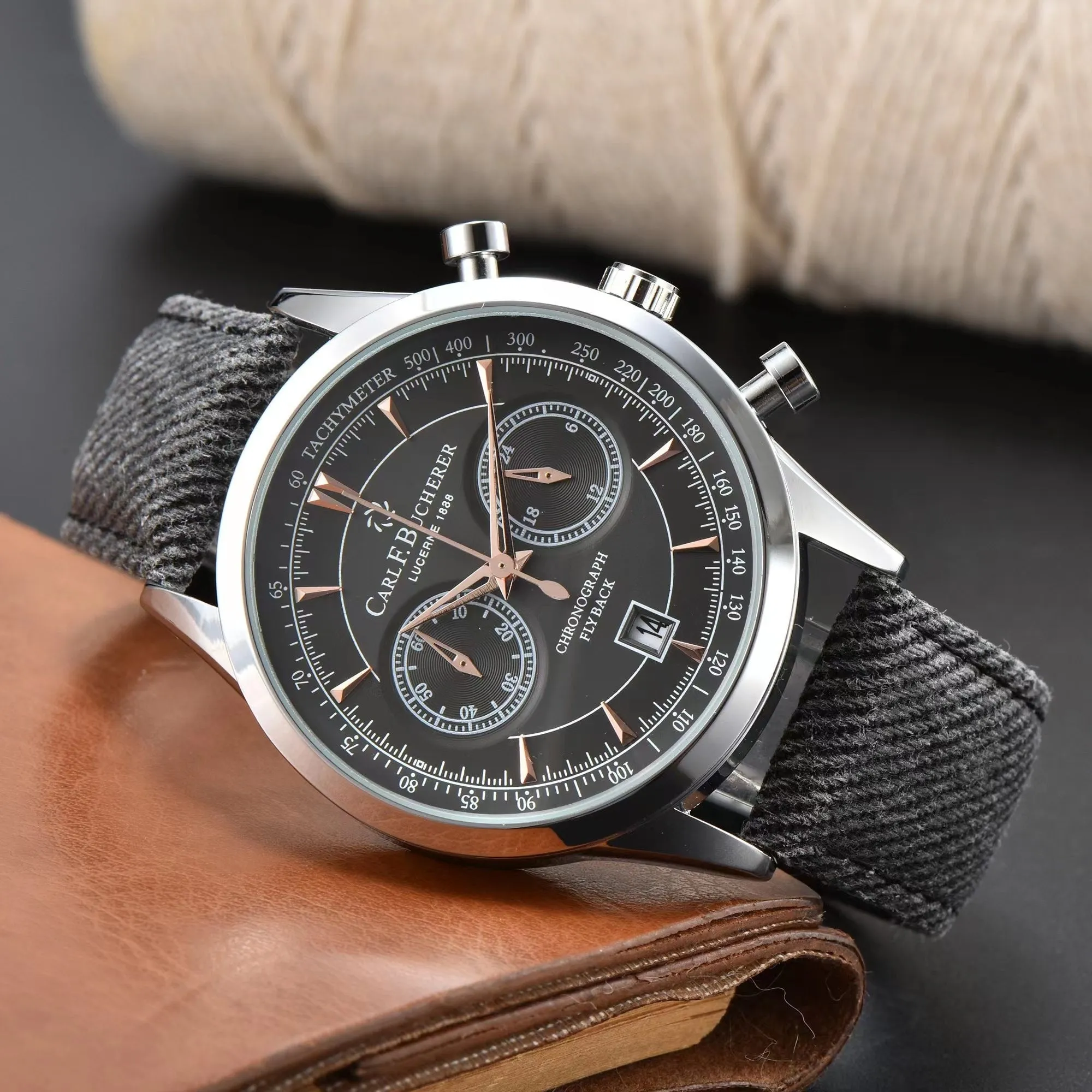 Hot Selling New Carl F. Bucherer Watch Malelon Series Fashion Business Chronograph Top Strap Automatic Date Quartz Men's Watch.