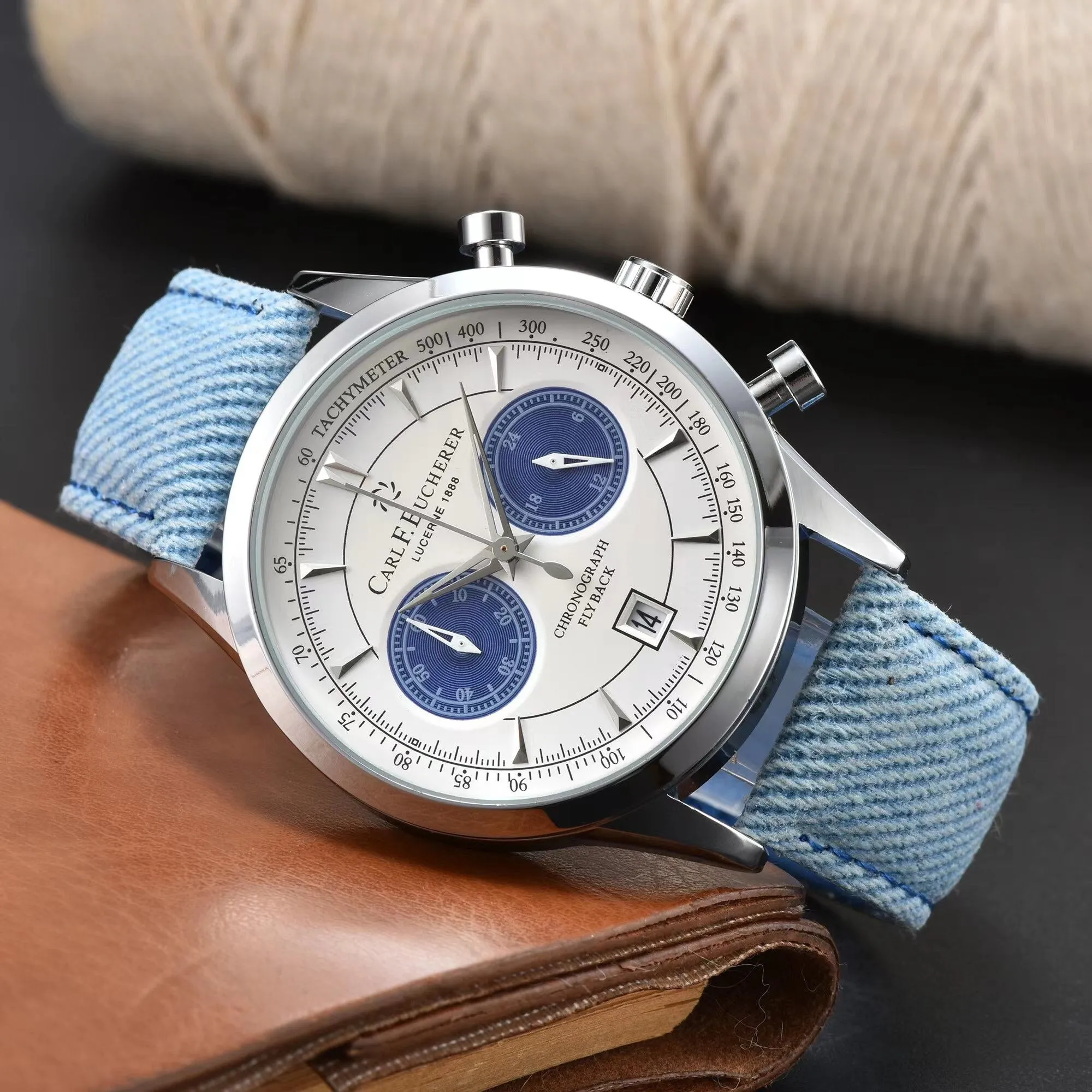 Hot Selling New Carl F. Bucherer Watch Malelon Series Fashion Business Chronograph Top Strap Automatic Date Quartz Men's Watch.
