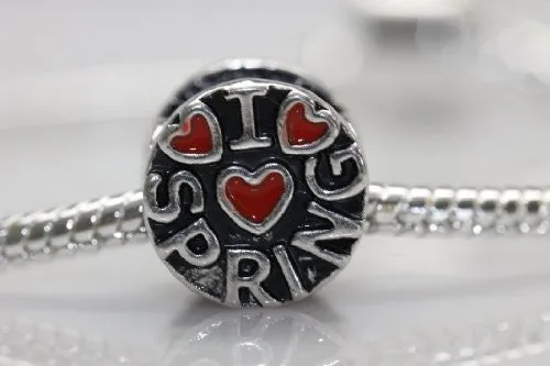 I Love Spring Charm For snake charm Bracelet