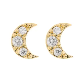 Joey - Crystal Moon Stud Earring