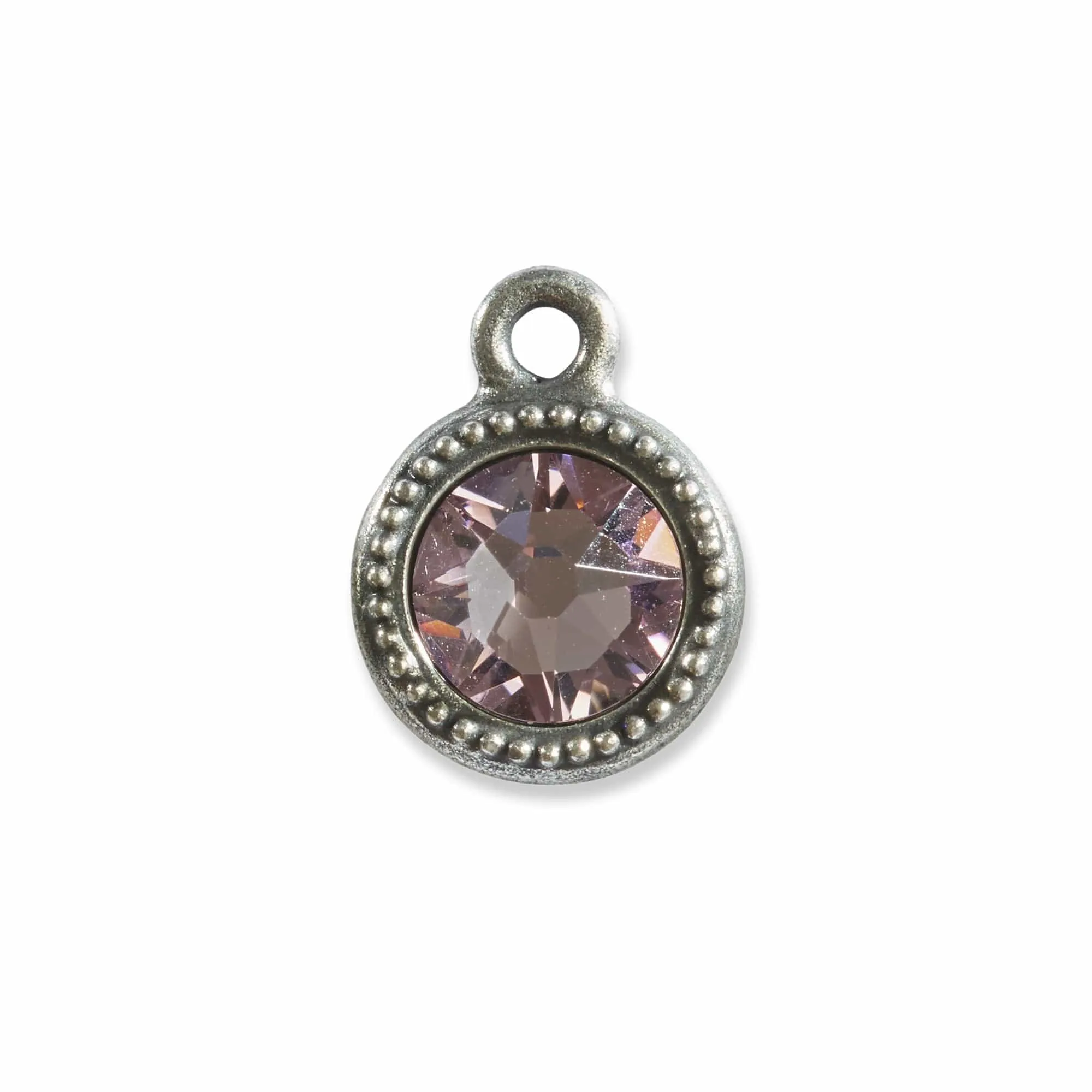 June Birthstone Pink Crystal Charm