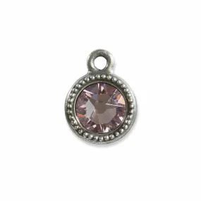 June Birthstone Pink Crystal Charm