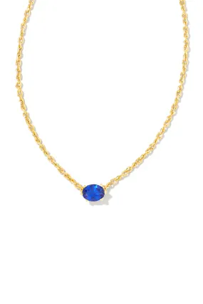 Kendra Scott: Cailin Gold Crystal Pendant Necklace - Blue Crystal