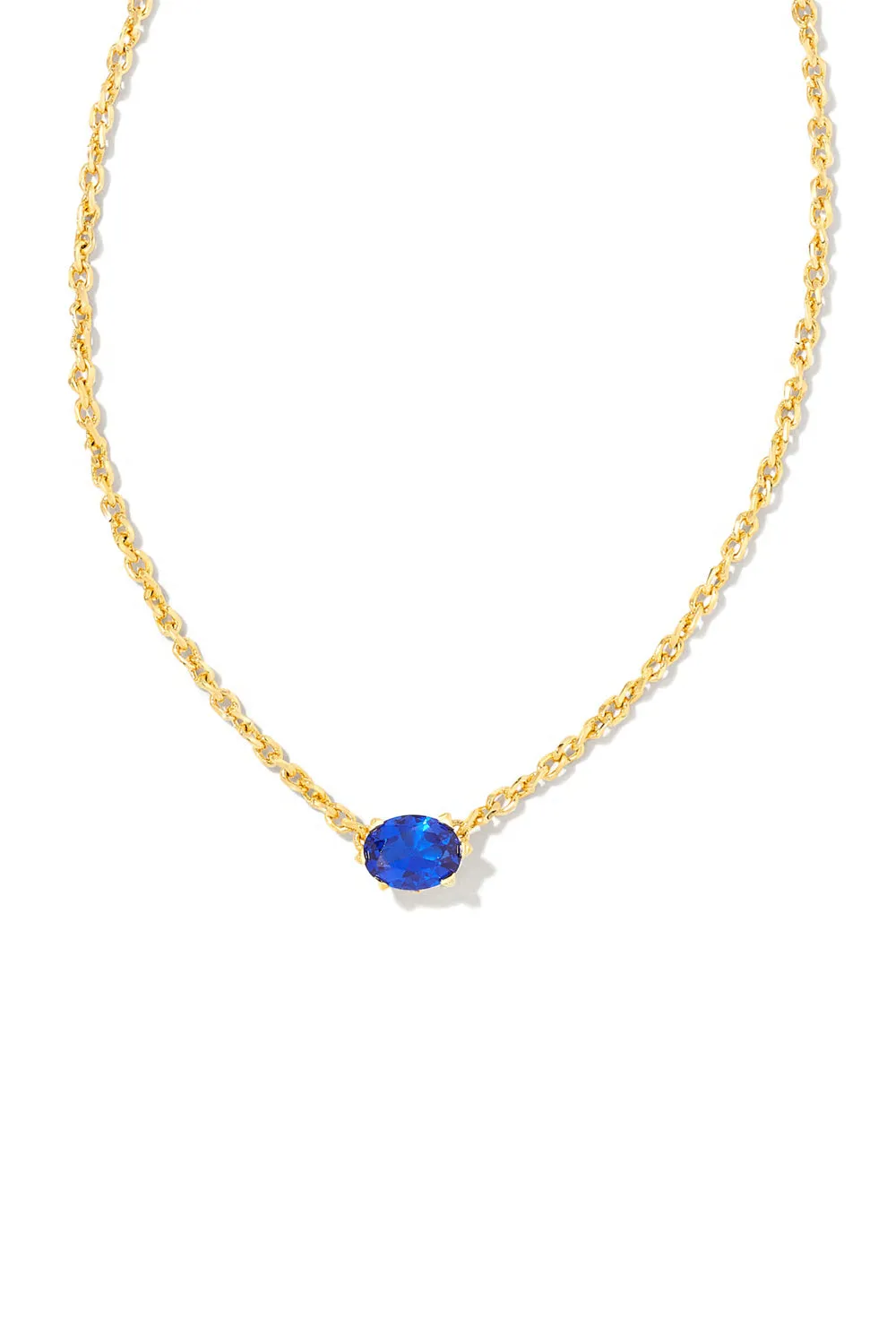 Kendra Scott: Cailin Gold Crystal Pendant Necklace - Blue Crystal