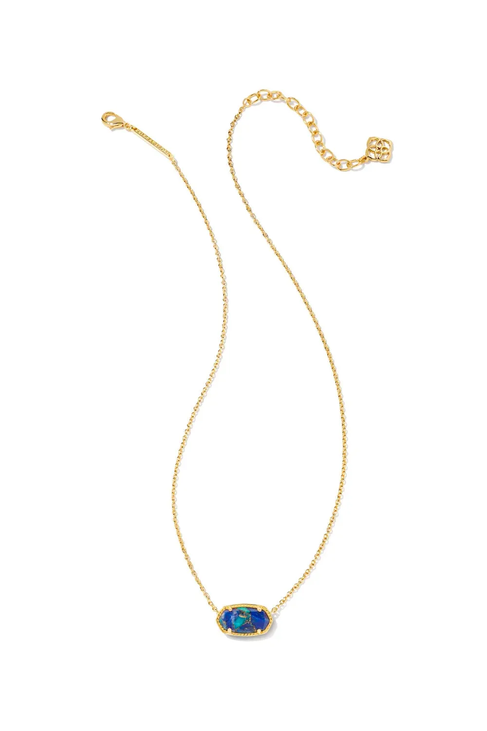 Kendra Scott: Elisa Gold Pendant Necklace - Bronze Veined Lapis Turquoise