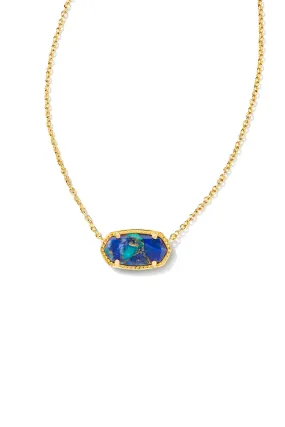Kendra Scott: Elisa Gold Pendant Necklace - Bronze Veined Lapis Turquoise