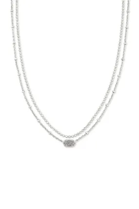 Kendra Scott: Emilie Silver Multi Strand Necklace - Platinum Drusy