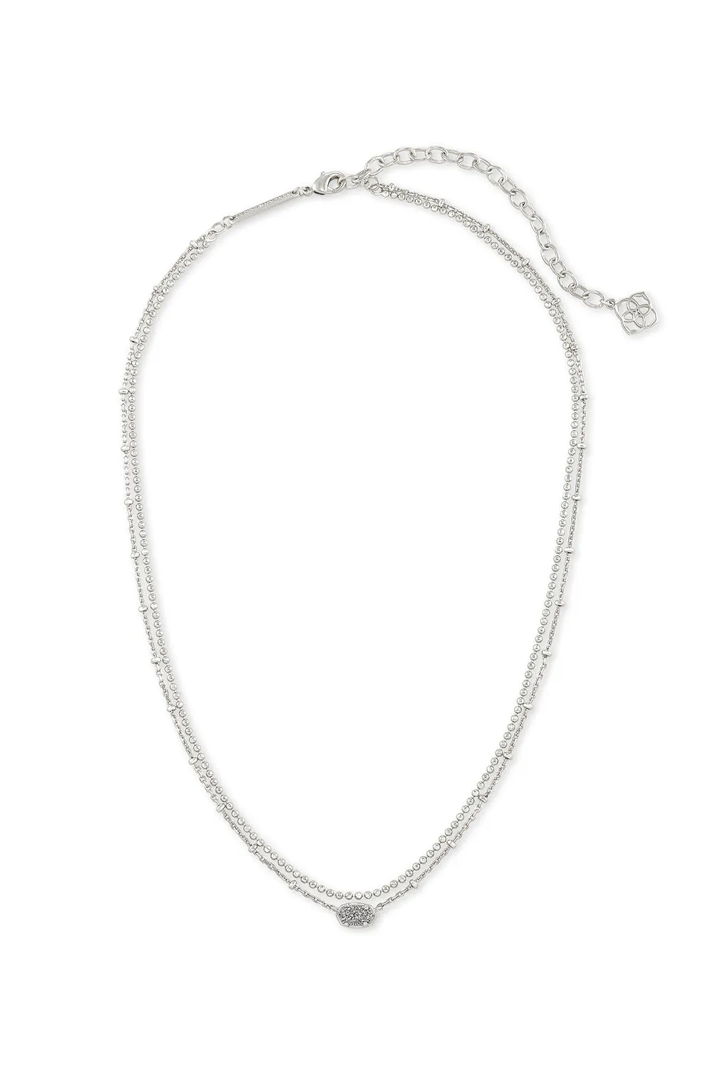 Kendra Scott: Emilie Silver Multi Strand Necklace - Platinum Drusy