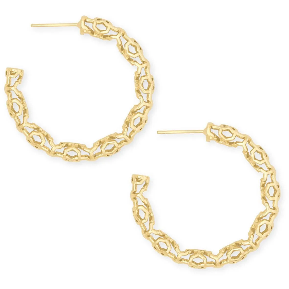 Kendra Scott - Maggie Small Hoop Earrings - Gold Filigree