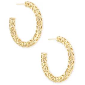 Kendra Scott - Maggie Small Hoop Earrings - Gold Filigree