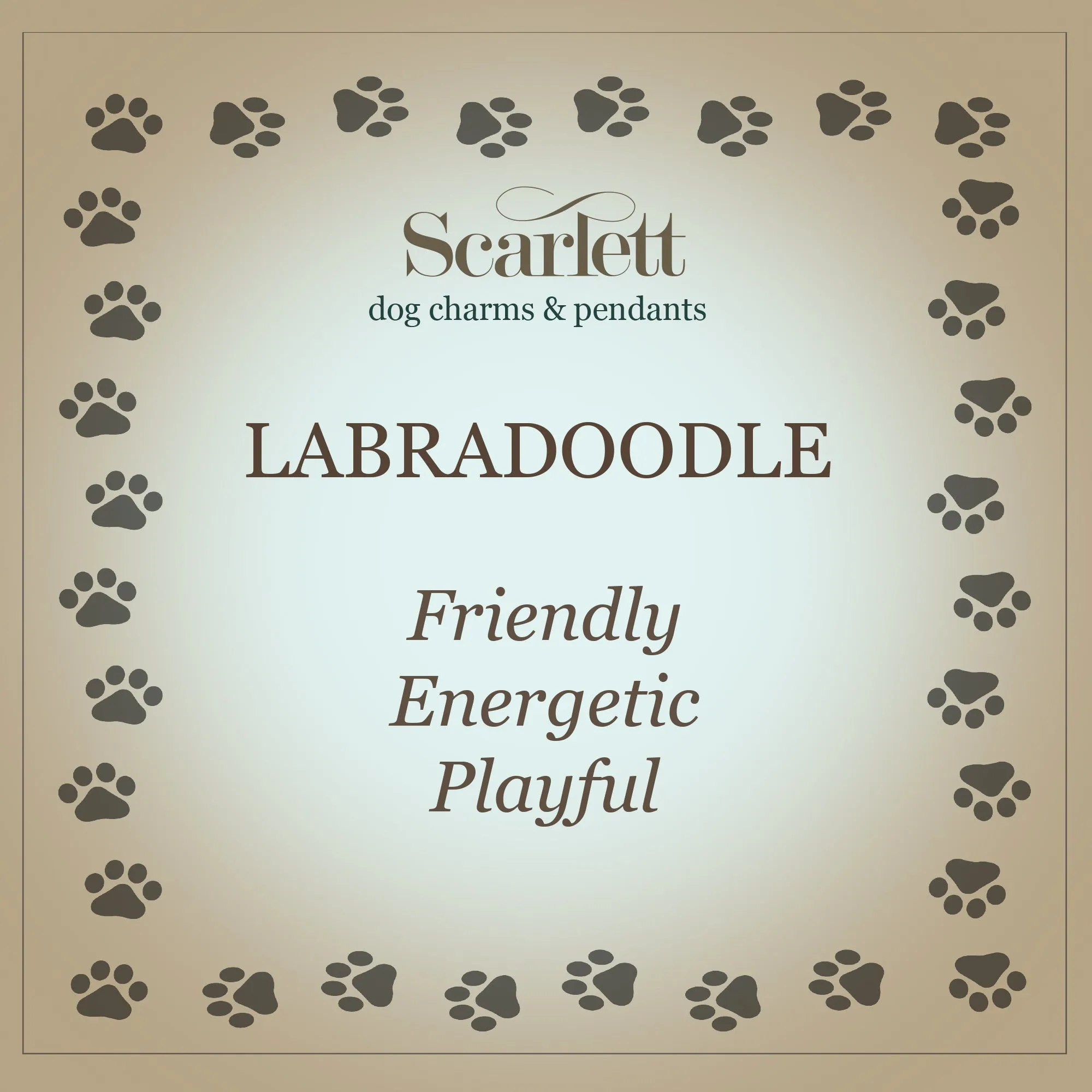 Labradoodle Silver Dog Charm Bracelet