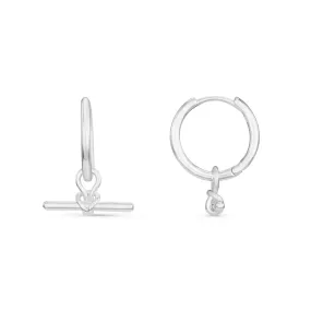 *LAST ONE!* Orelia Dainty T-Bar Small Hoop Earrings ORE29464