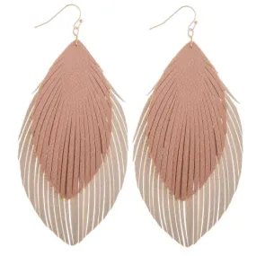 Layered Double Feather Earrings