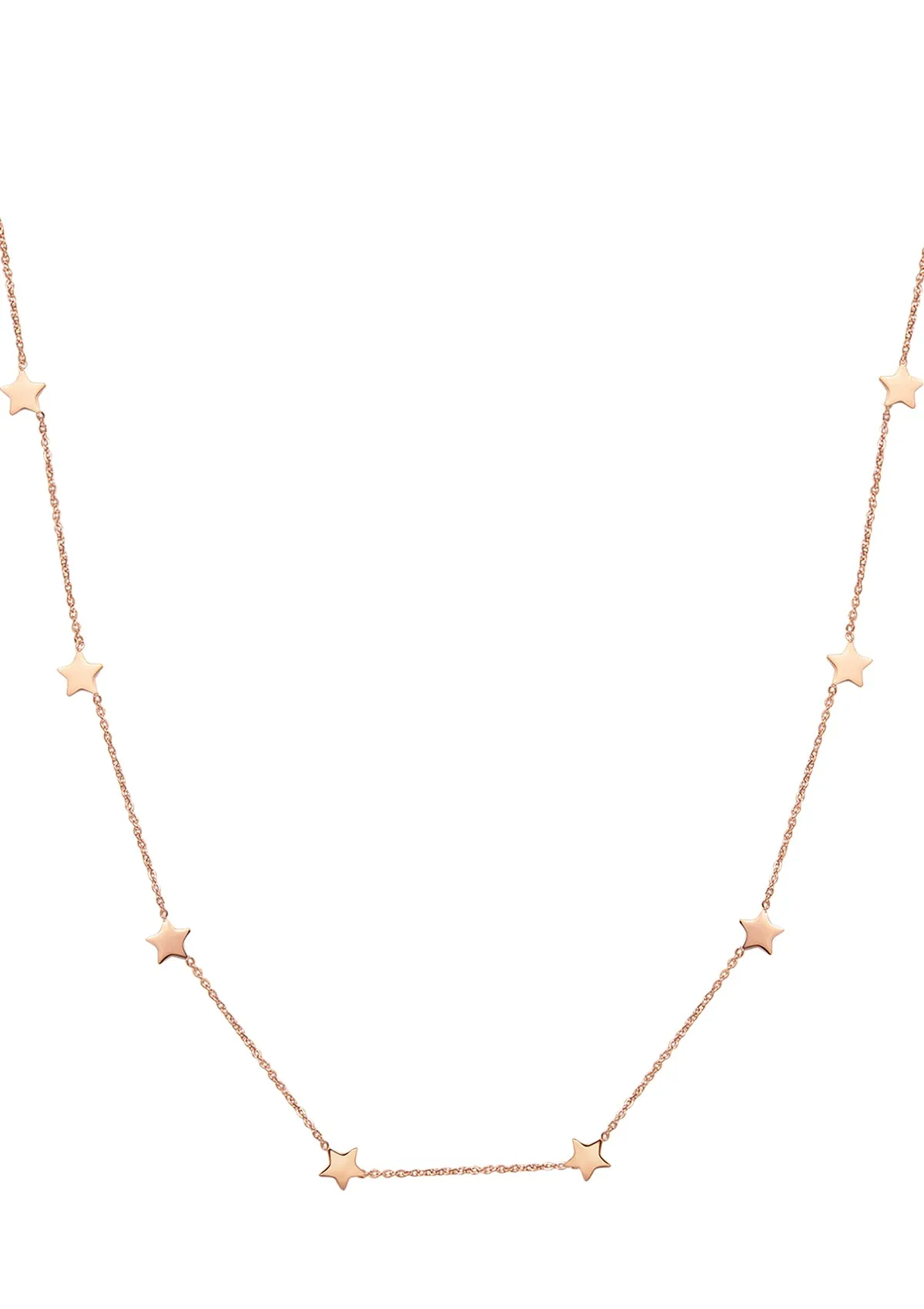 Layering Necklaces Stars and Moon in Rose Gold