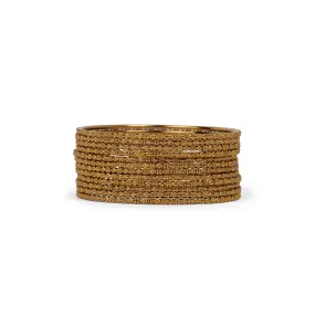 Leila Antique Gold Bangle Set