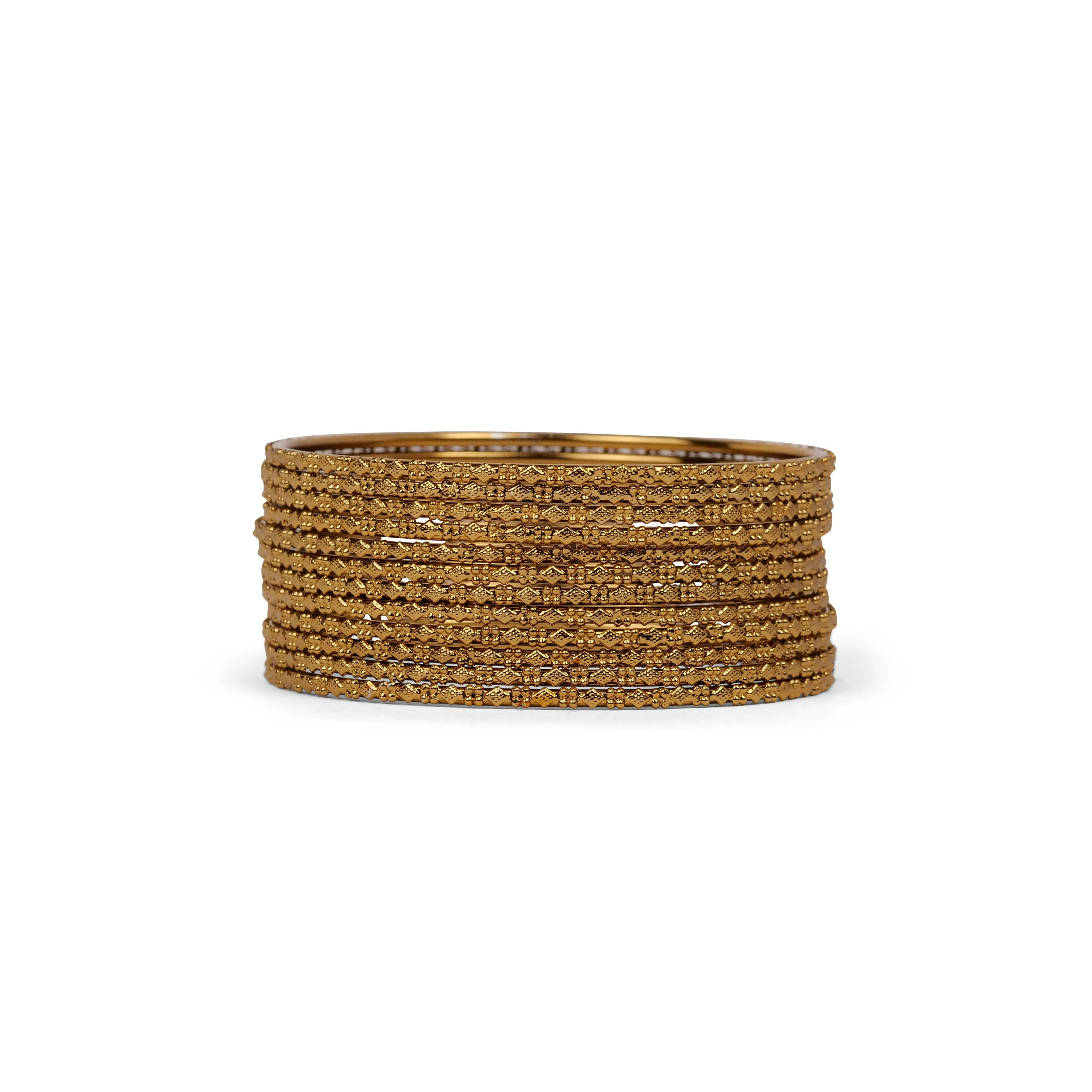 Leila Antique Gold Bangle Set