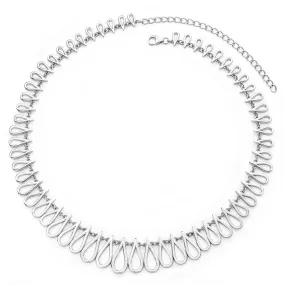 Lucy Q Large Petal Necklace in Sterling Silver