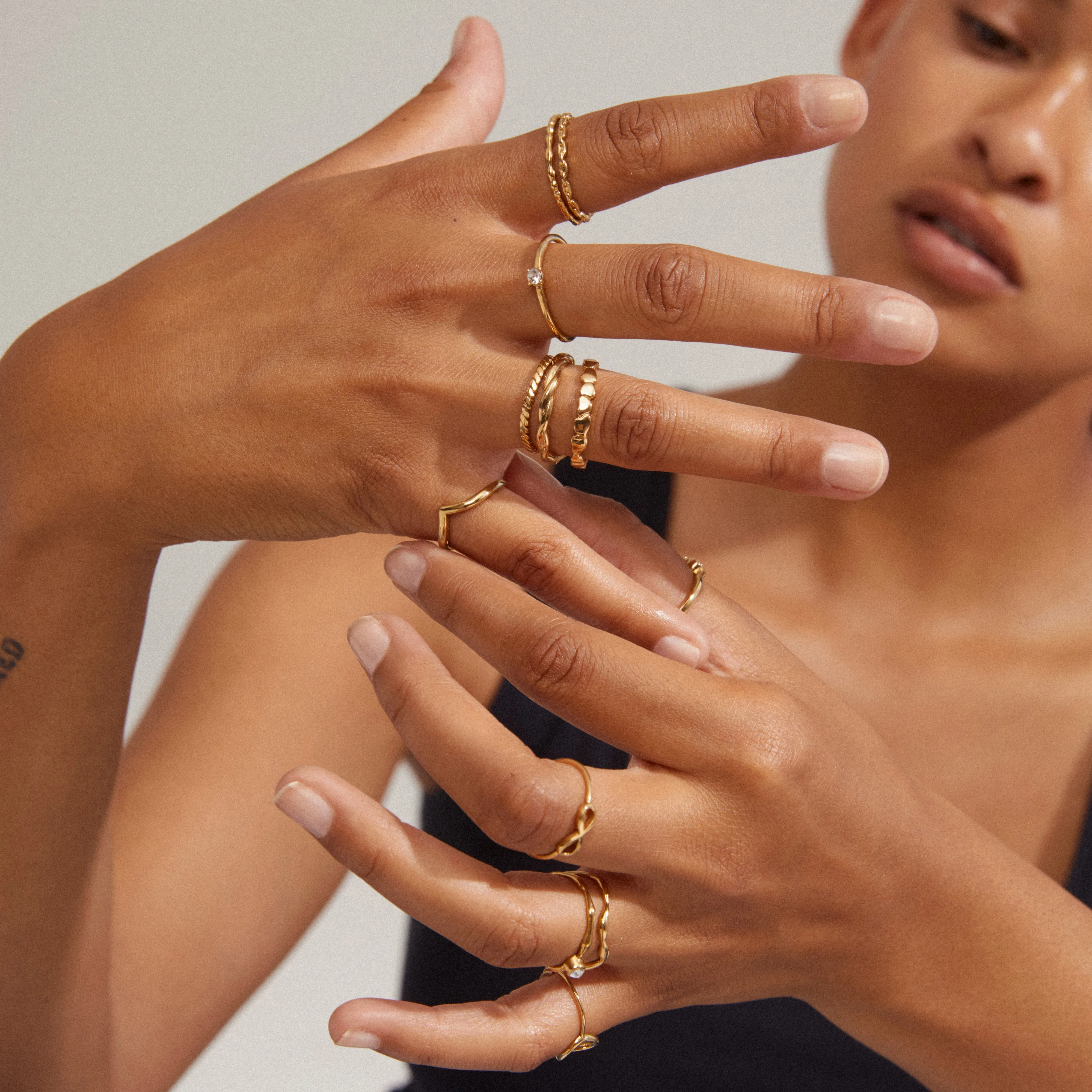 LULU eternity stack ring gold-plated