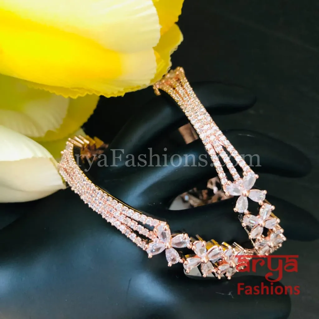 Mahia Rose Gold CZ Designer Bangles