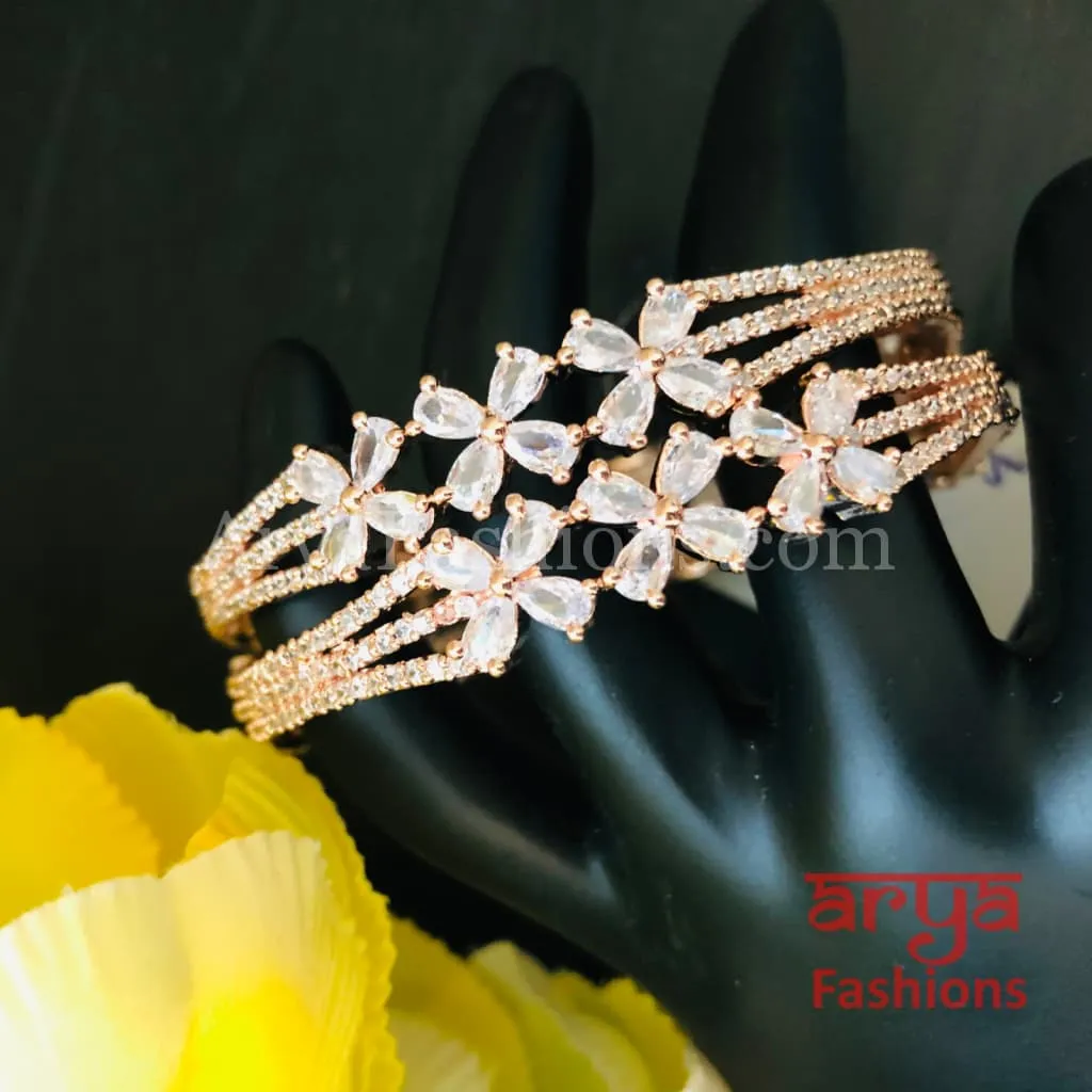 Mahia Rose Gold CZ Designer Bangles