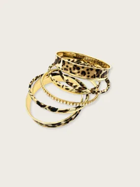 Malia Leopard Bangle Set