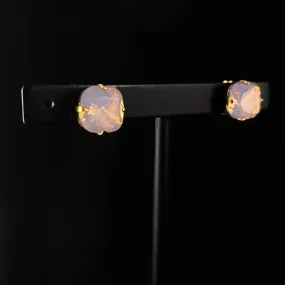 Milky Rose Crystal Stud Earrings with Antique Finish and 4-Prong Setting, Pastel Halcyon - Sorrelli