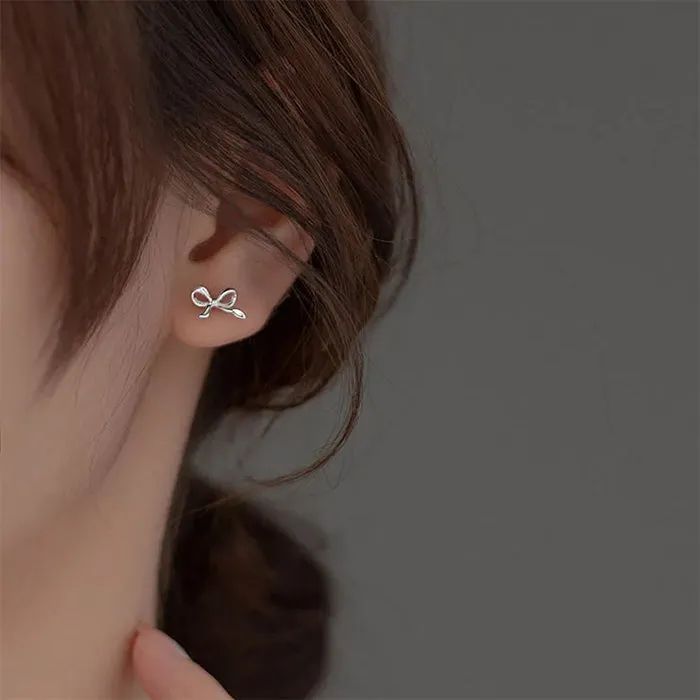 Minimalist Bow Stud Earrings