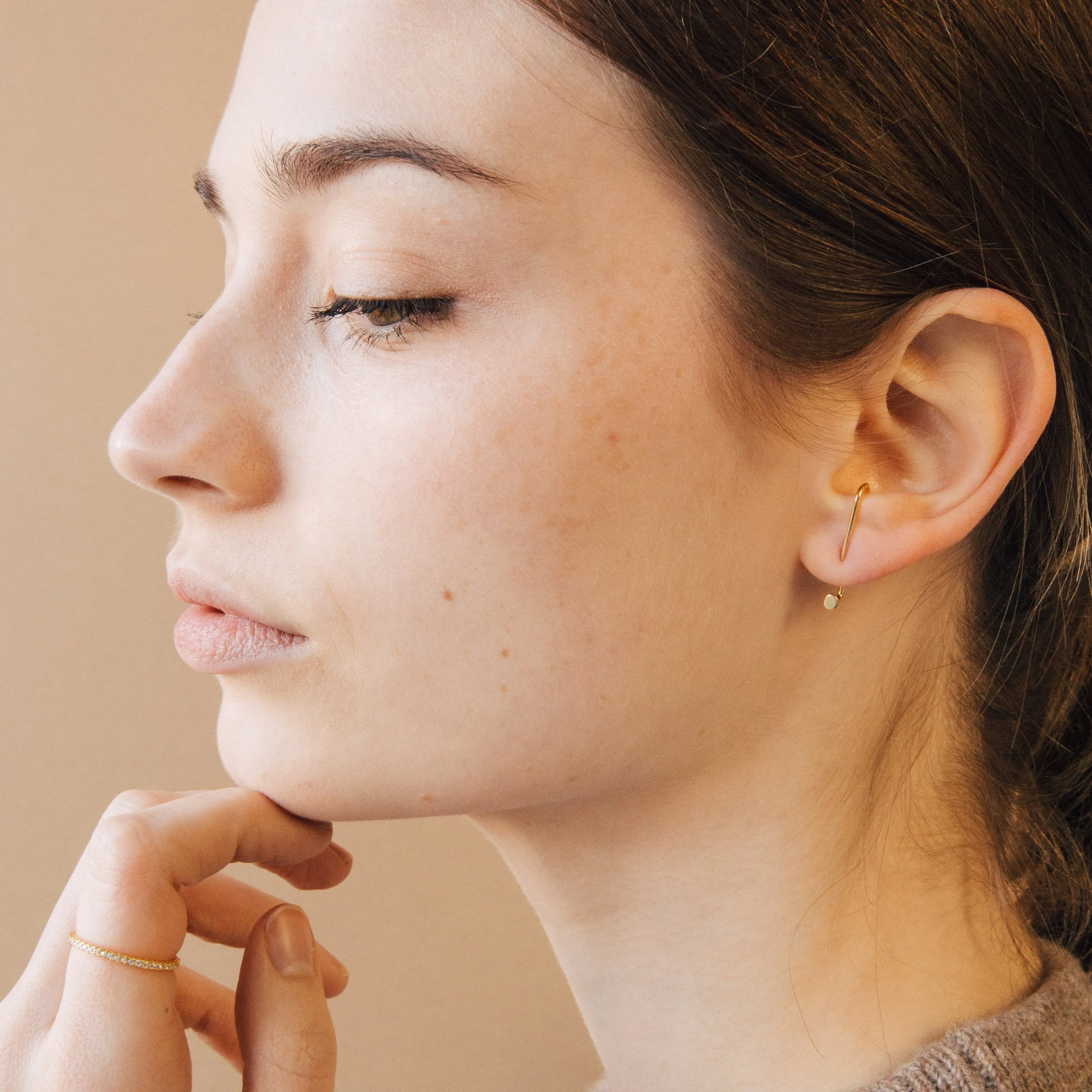 Minimalist Dot Ear Jackets Earring For Girls