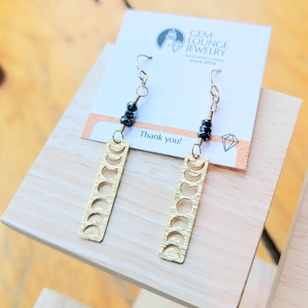 Minimalist Gold Moon Phase Earrings