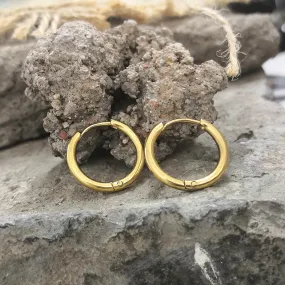 Minimalist Round Stainless Steel Hoop Earrings