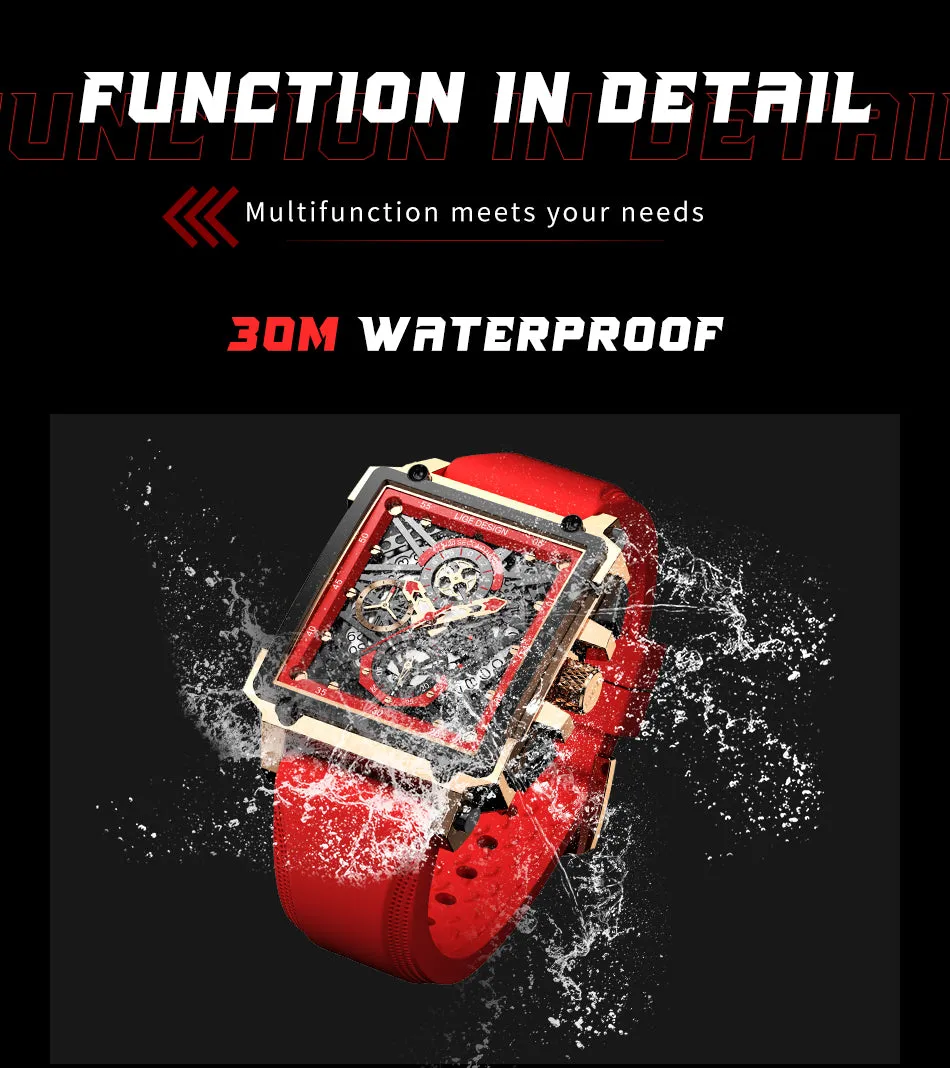 Montre Luxe LIGE 2023 Men Watch Top Brand Luxury Waterproof Quartz Square Wrist Watches for Men Date Sports Silicone Clock Male Montre Homme