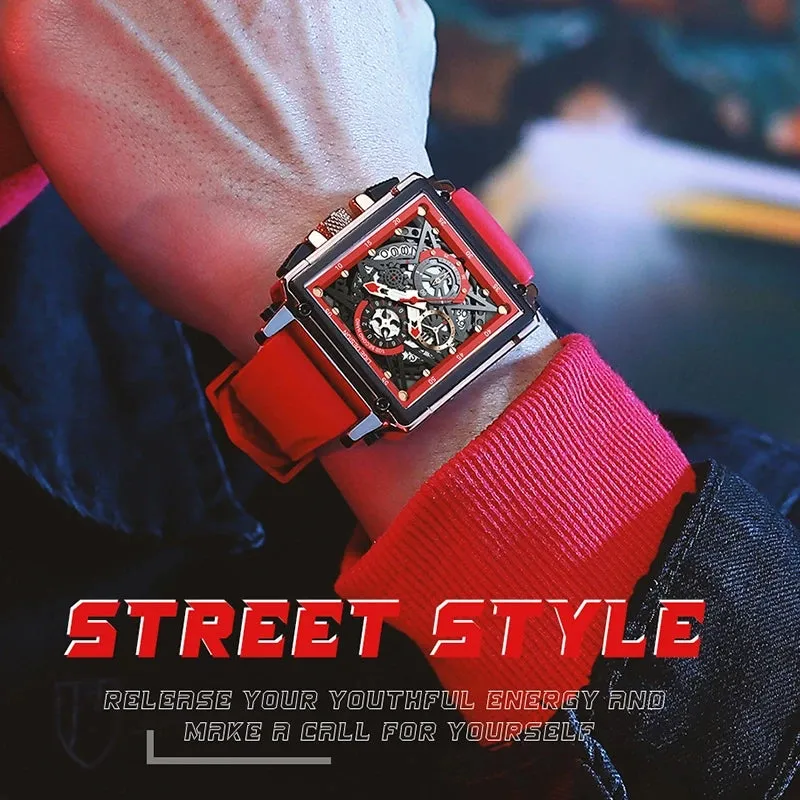 Montre Luxe LIGE 2023 Men Watch Top Brand Luxury Waterproof Quartz Square Wrist Watches for Men Date Sports Silicone Clock Male Montre Homme