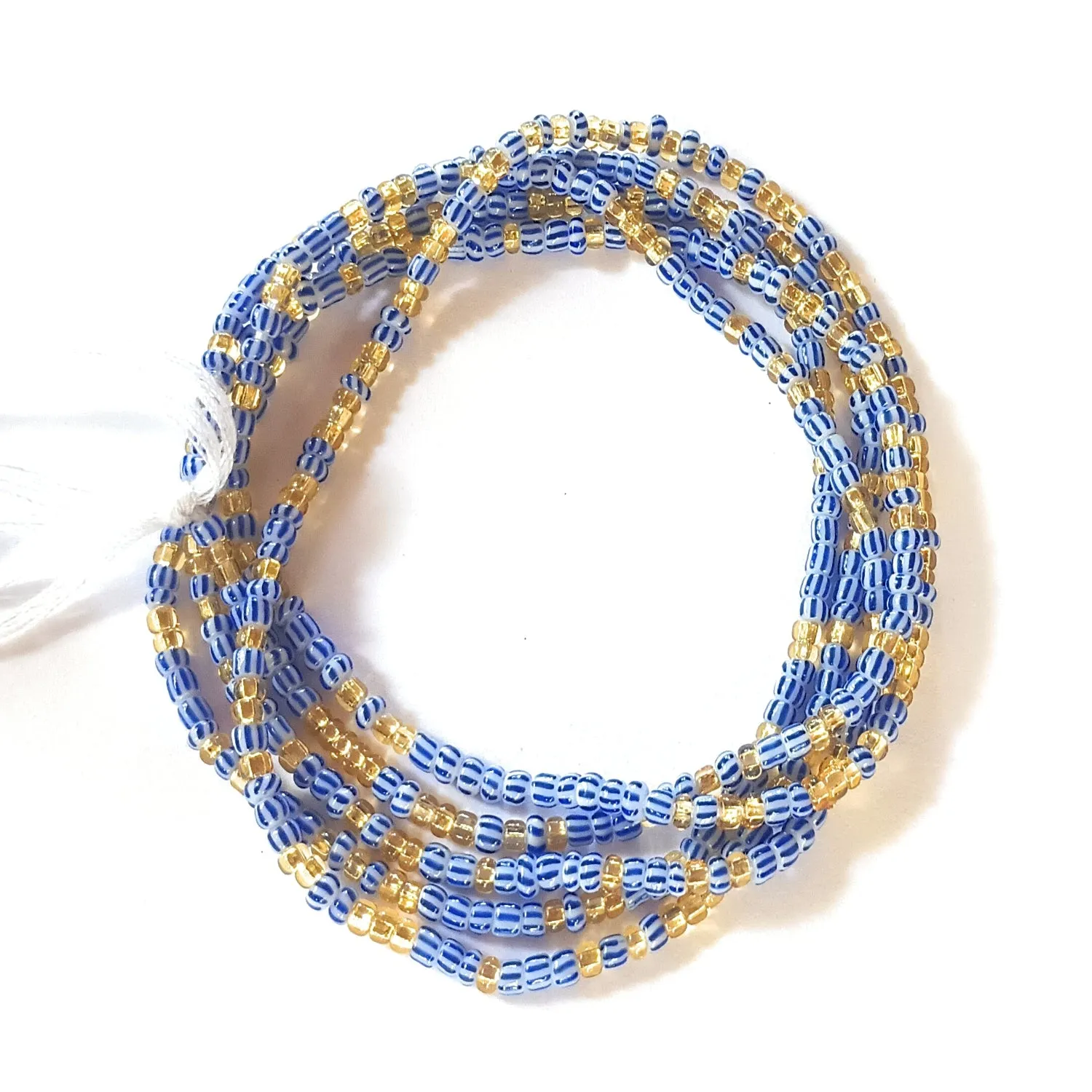 Multi-Toned Traditional Waist Beads w/Gold Accent Strands