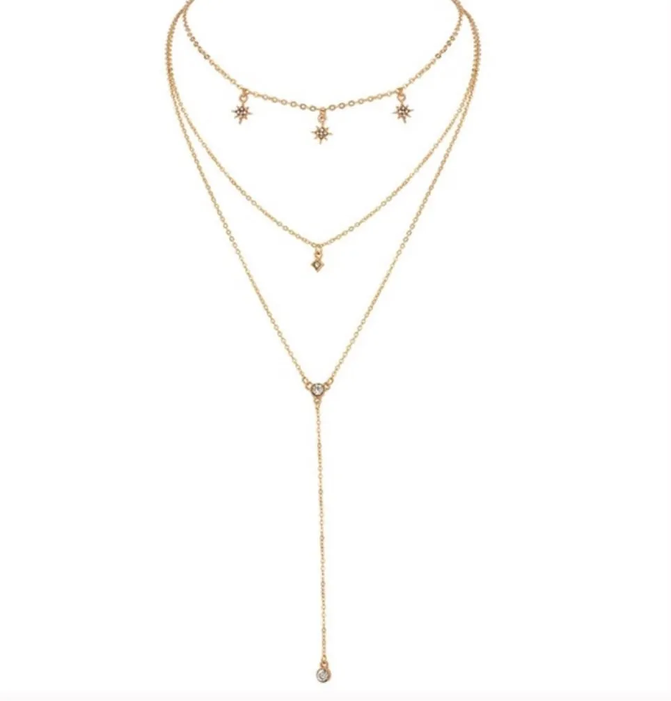 Necklaces - Gold Star Layered Necklace
