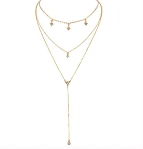 Necklaces - Gold Star Layered Necklace