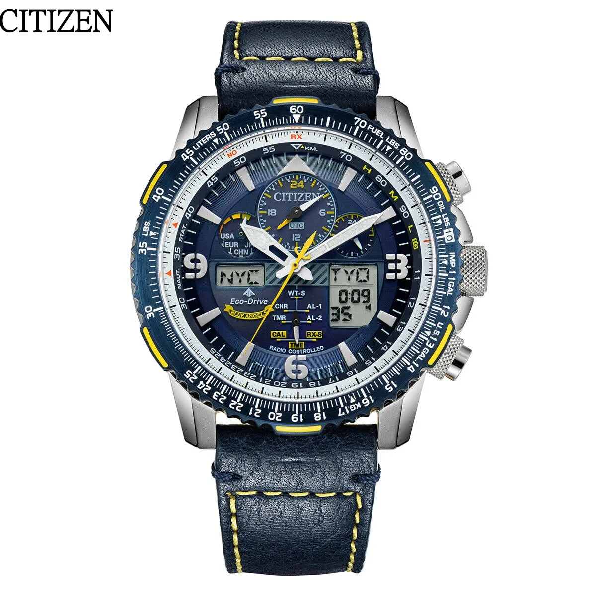 Original Citizen JY8078-01L Light-Powered Blue Angel II Radio-Controlled Watch Business luxury watch women Mechanical Watch Man