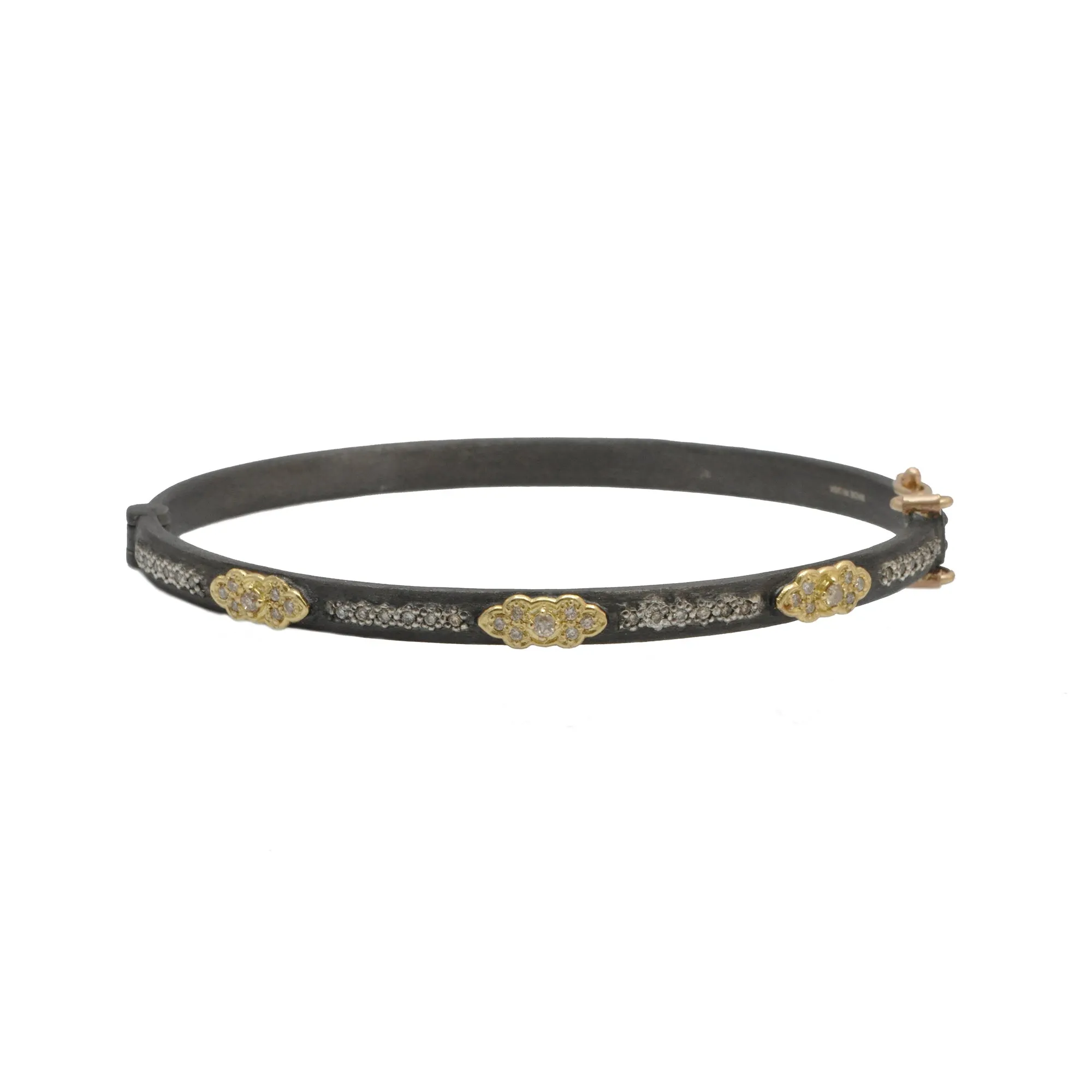 Oval Hinged Huggie Champagne Diamond Bracelet