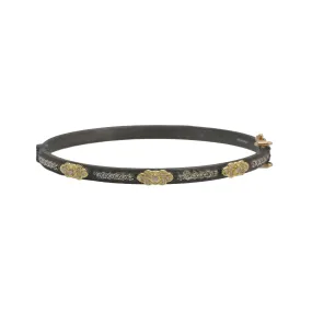 Oval Hinged Huggie Champagne Diamond Bracelet
