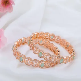 Pair of Rose Gold Bangles Set - Available in Four Colours