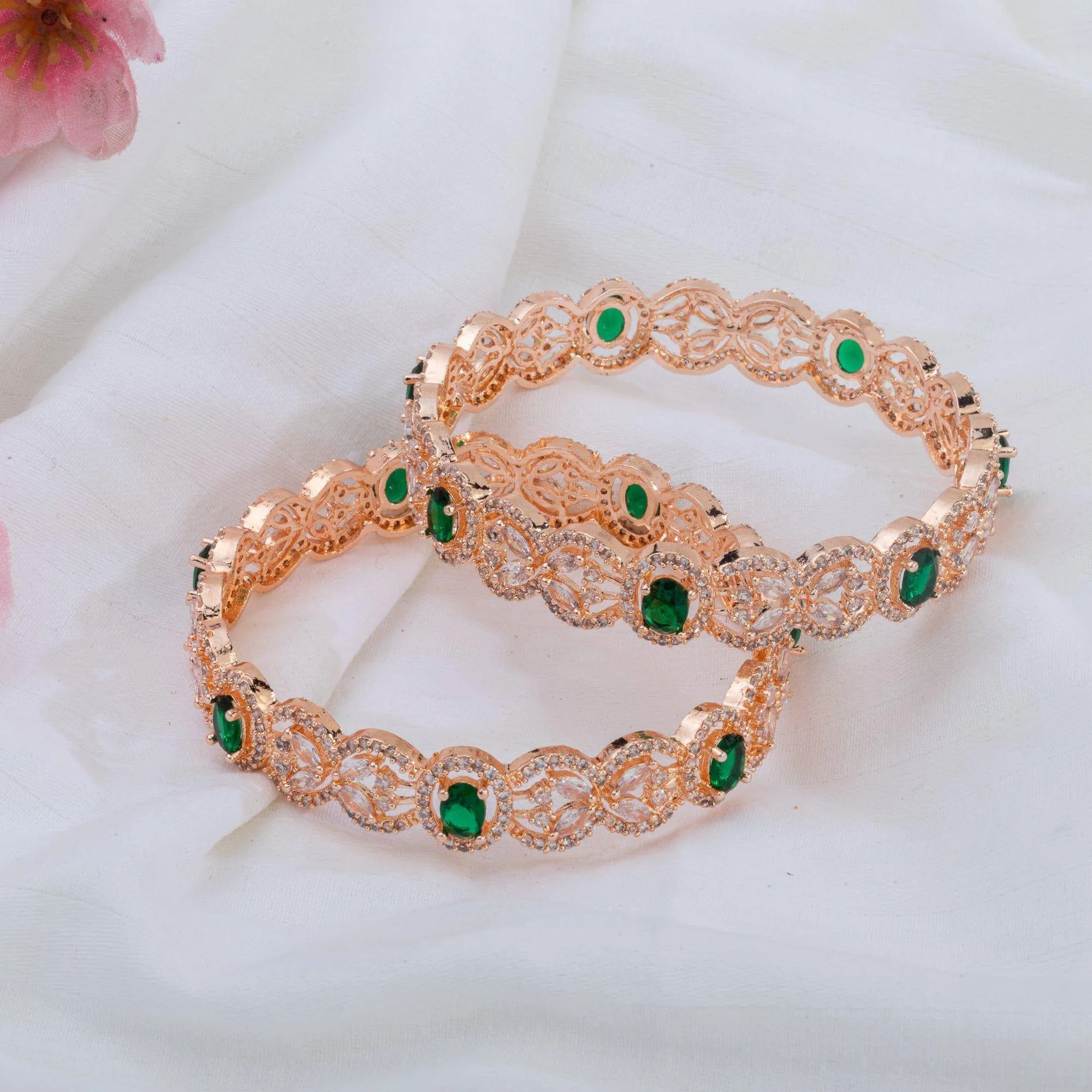 Pair of Rose Gold Bangles Set - Available in Four Colours