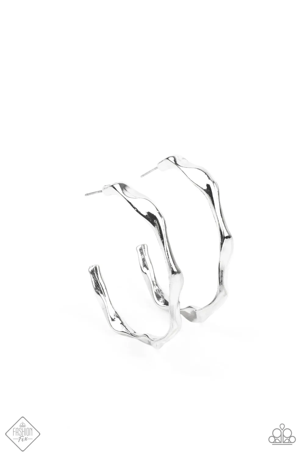 Paparazzi Earrings Fashion Fix June 2021 ~ Coveted Curves - Silver
