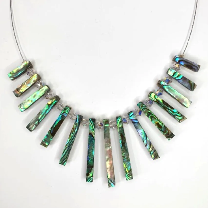 Paua Shell Fan Necklace - by Mhairi Sim - Girl Paua